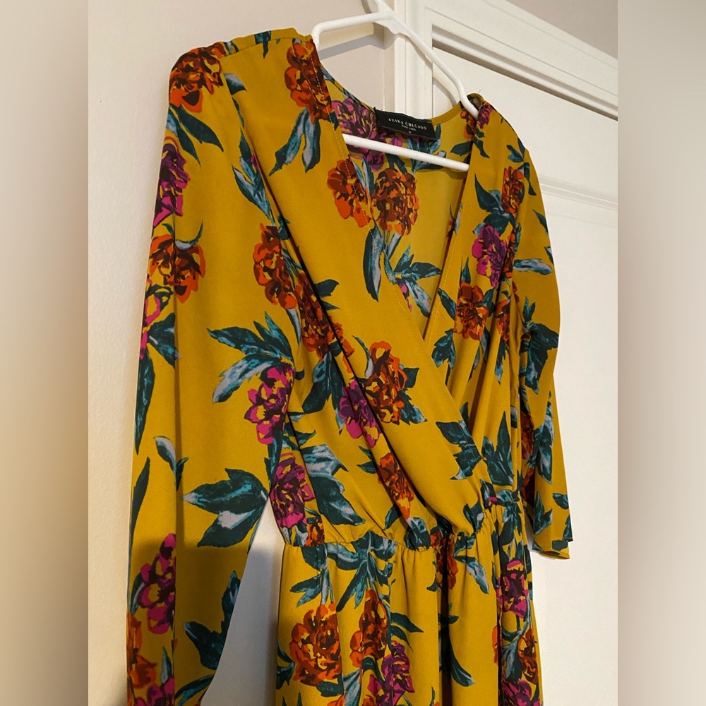 AKIRA Floral Patterned Long Sleeve Dress - Picture 4 of 5